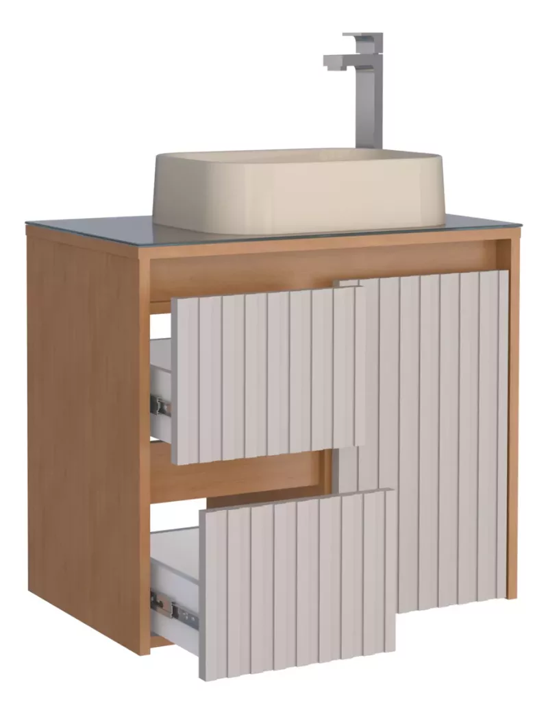 Vanitory Mueble Colgante Sin Bacha Beige Cozimax Kyoto Z102201