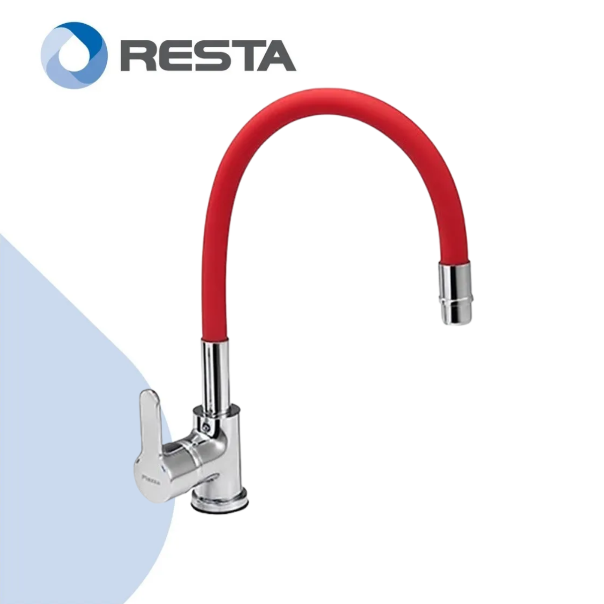 Grifo De Cocina Monocomando Piazza Emblem 10016 Rojo Acabado Cromado