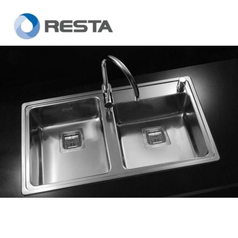 Bacha Orificio Derecho Doble Cocina Acero Inoxidable Johnson Q085 ADD