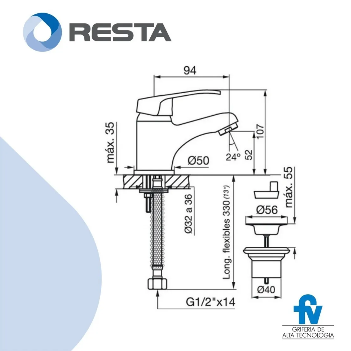 Grifería Lavatorio Monocomando Fv Arizona 181/B1