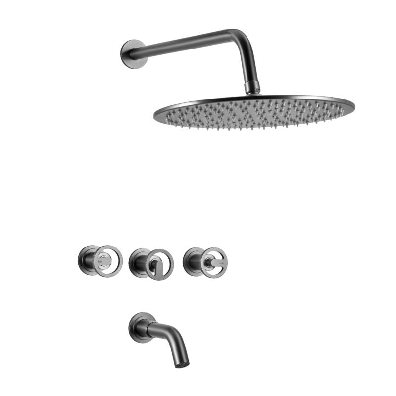 Grifería De Ducha Bañera Peirano Pulse Grafito 80-175GR