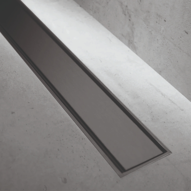 Desagüe Rejilla Lineal Negro Encastrable Pleno 60 cm Ideal 12125