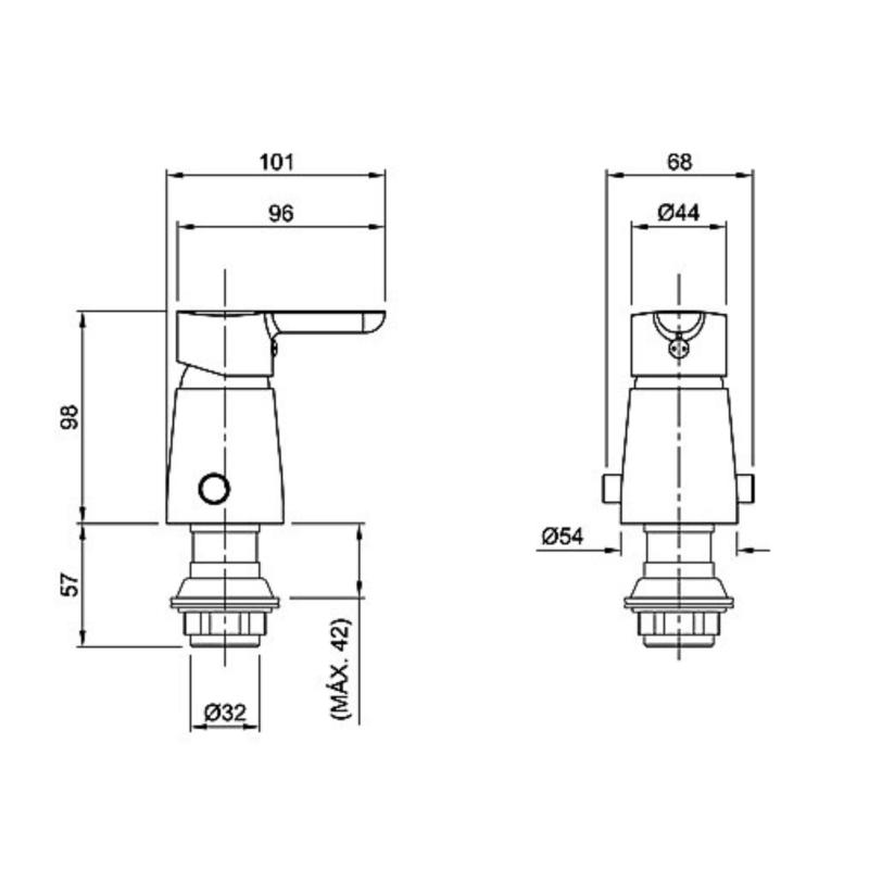 Grifería Bidet Monocomando Peirano Adra Black (70-203N)