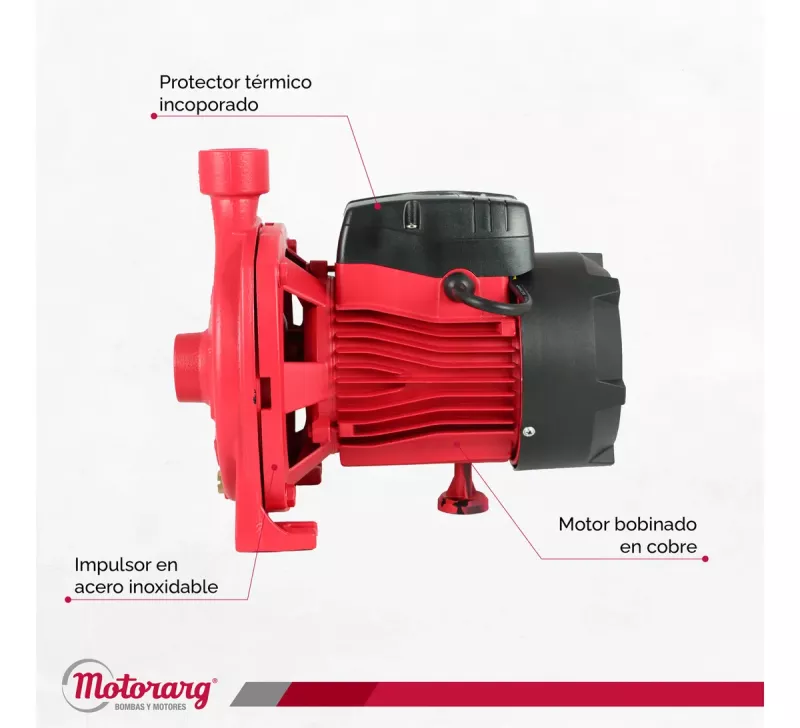 Bomba Centrífuga Motorarg BC100 1HP 5700 l/hs