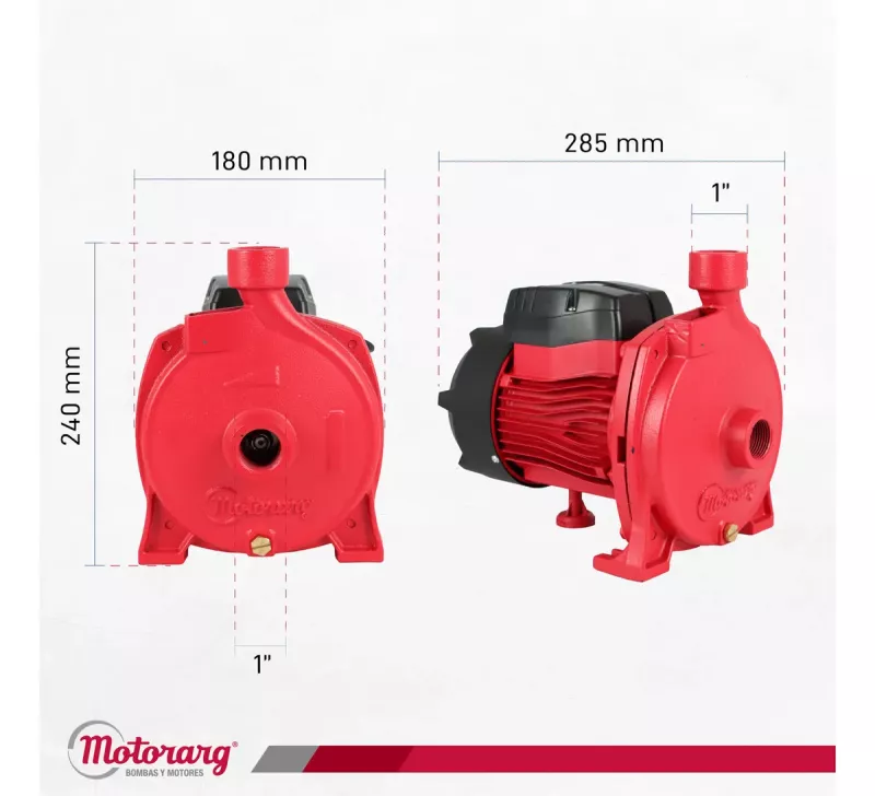 Bomba Centrífuga Motorarg BC100 1HP 5700 l/hs