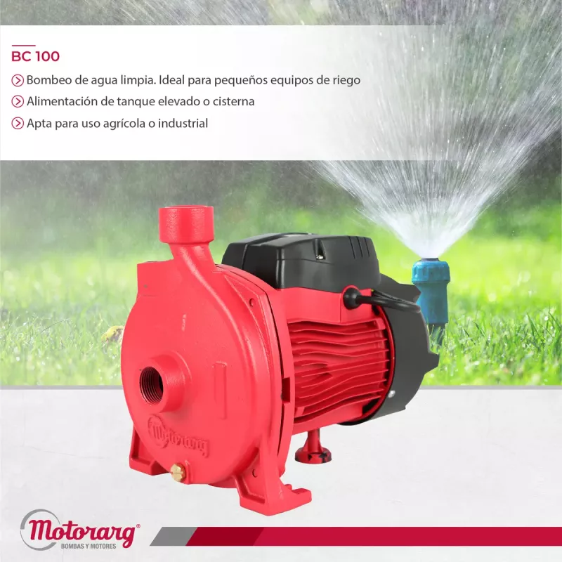 Bomba Centrífuga Motorarg BC100 1HP 5700 l/hs