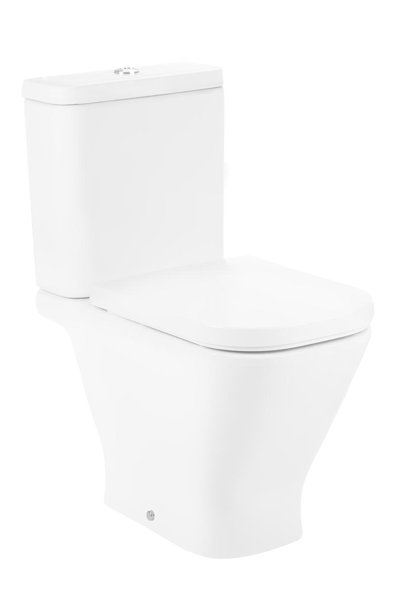 Inodoro Largo Rimless con salida dual Roca The Gap