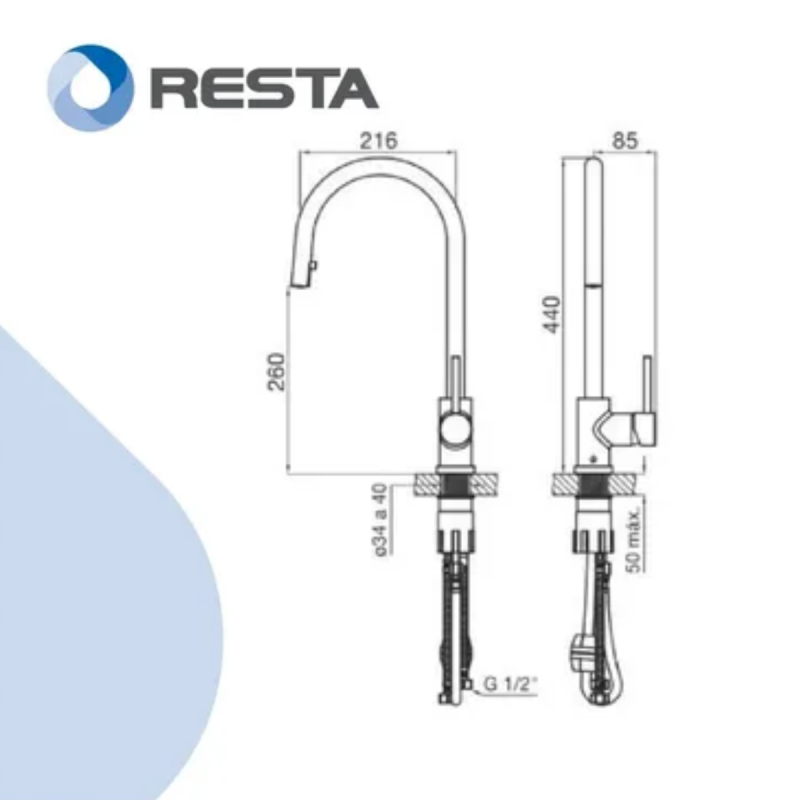 Grifería Fv Temple 412.01/87 Cocina Monocomando Con Rociador