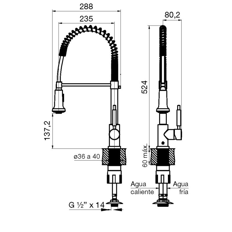 Grifería Cocina Monocomando Fv Talampaya 0412.01/t1