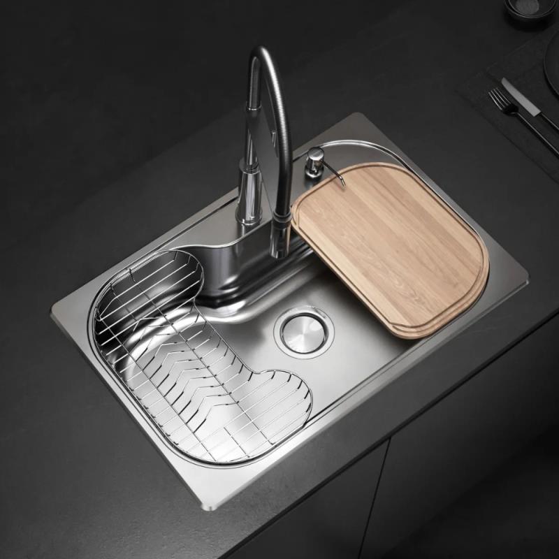 Kit Bacha De Cocina Johnson Acero Luxor Si71 + Accesorios (P30LUXOR71K1)