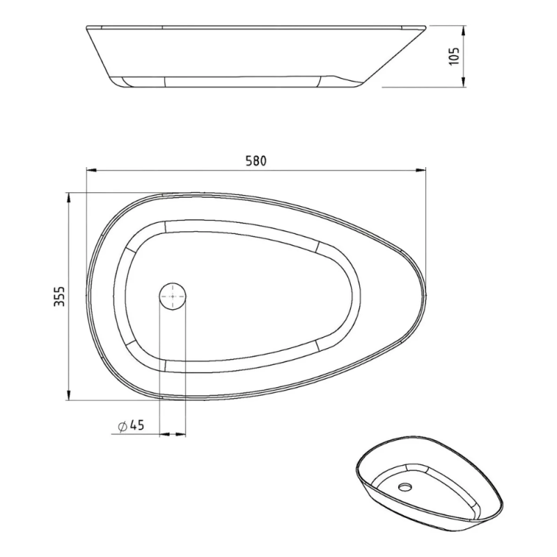 Bacha Apoyo Ovalada Para Baño Blanco Peirano BCH08