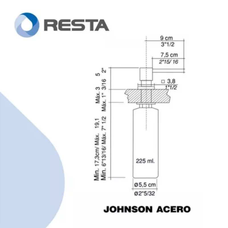 Dosificador De Detergente Líquido Johnson Acero Apidocu