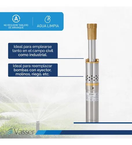 Bomba De Pozo Sumergible Motorarg Vasser BT2  2" 0.5 HP