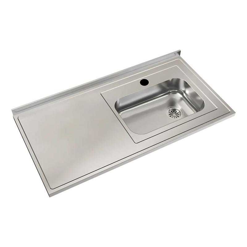 Mesada Cocina AISI 430 De 120cm Con Bacha ZZ52 Lado Derecha Johnson