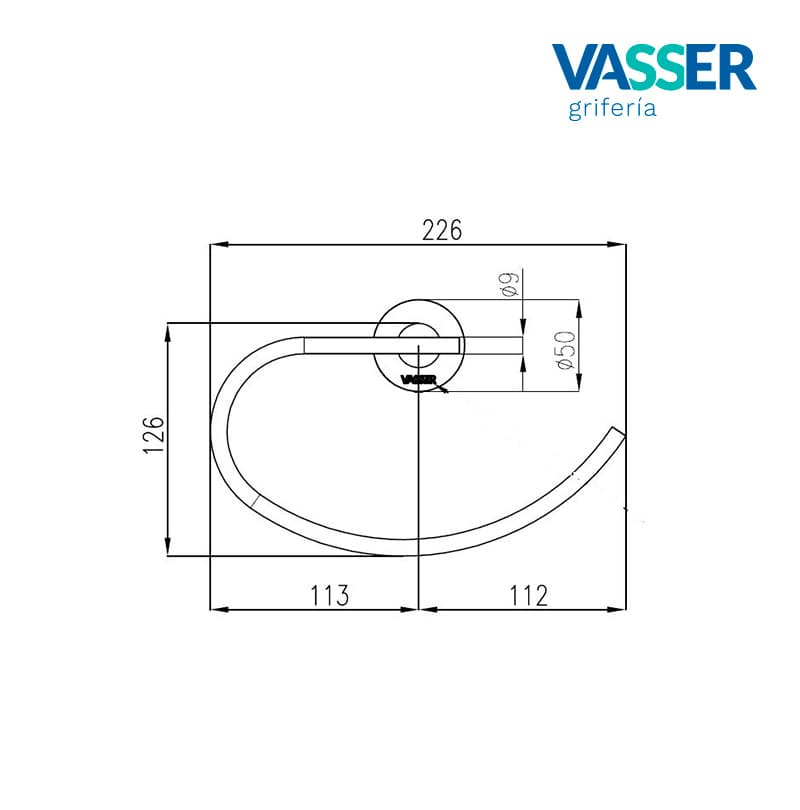 Toallero Aro Vasser Cyrano Blanco 13/1809.BO