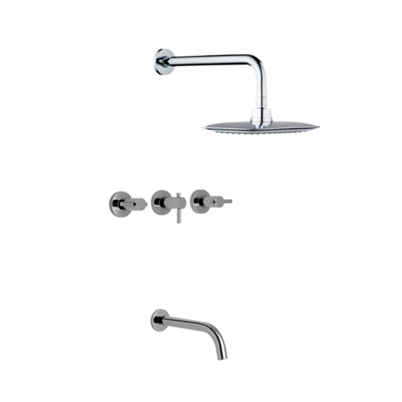 Grifería Baño Ducha Bañera Cromo Piazza Vectra 22706
