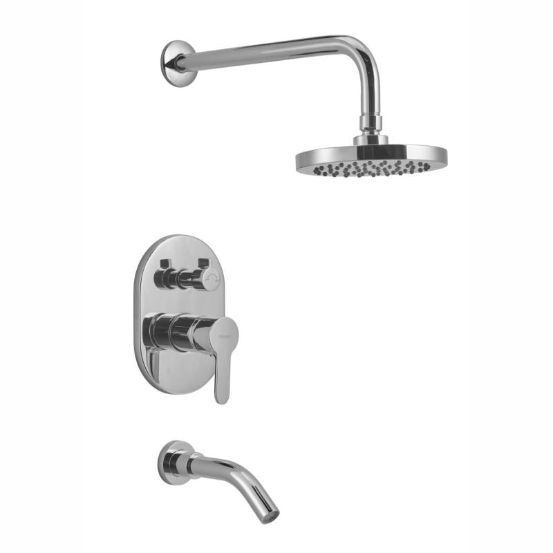 Grifería Ducha Embutir Monocomando Peirano Adra Plus 80-203 Cromo