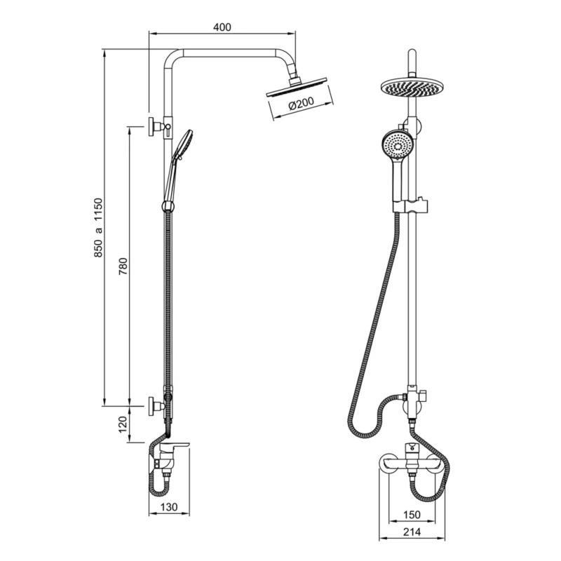 Flor Ducha Columna Exterior Sin Transferencia Peirano Adra 84-203ST
