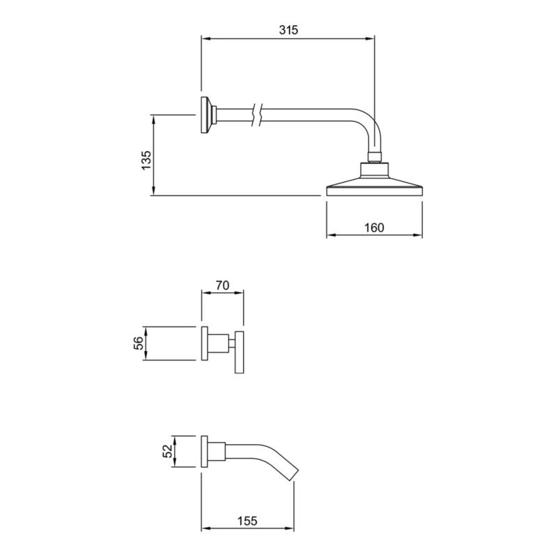 Combo Set Grifería Lavatorio Bidet Ducha Peirano Adra Black 90-166N