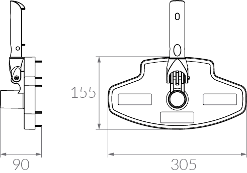 Limpiafondo ovalado con cepillos de PP Vulcano 110001