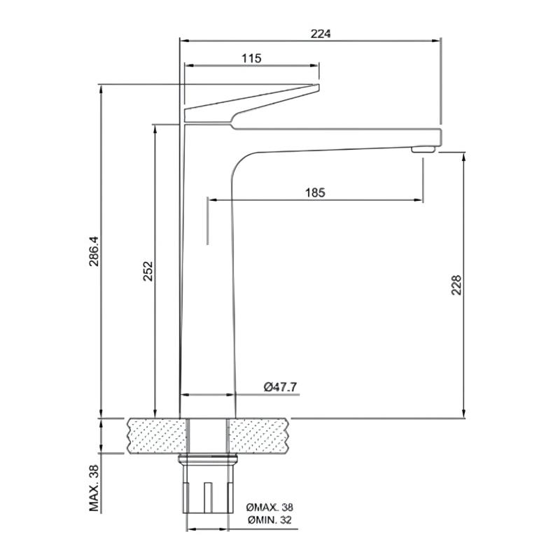 Combo Grifería Lavatorio Alto + Ducha + Bidet Peirano Wave Black