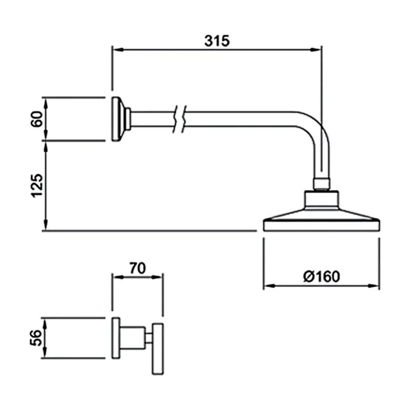 Grifería Ducha Embutir Sin Transferencia Peirano Adra 81-166