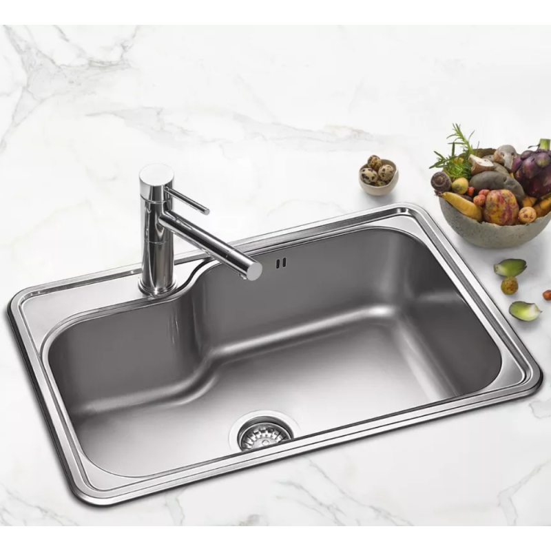 Bacha Pileta Cocina Simple Acero Inoxidable Mi Pileta 802E