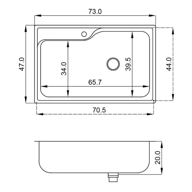 Bacha Pileta Cocina Simple Acero Inoxidable Mi Pileta 802E