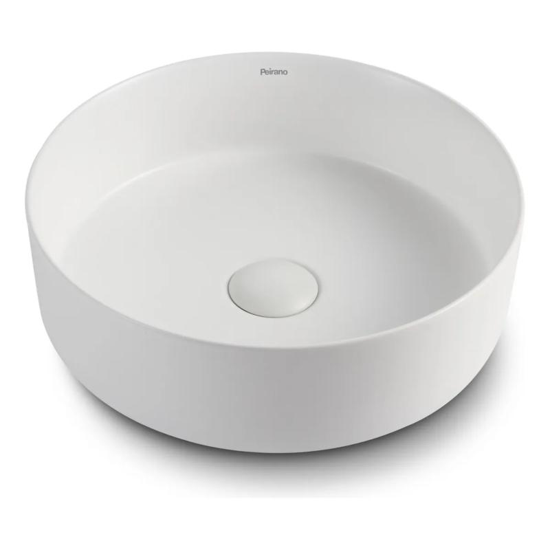 Bacha De Apoyar Redonda Para Baño Peirano BCH11 Blanco Mate