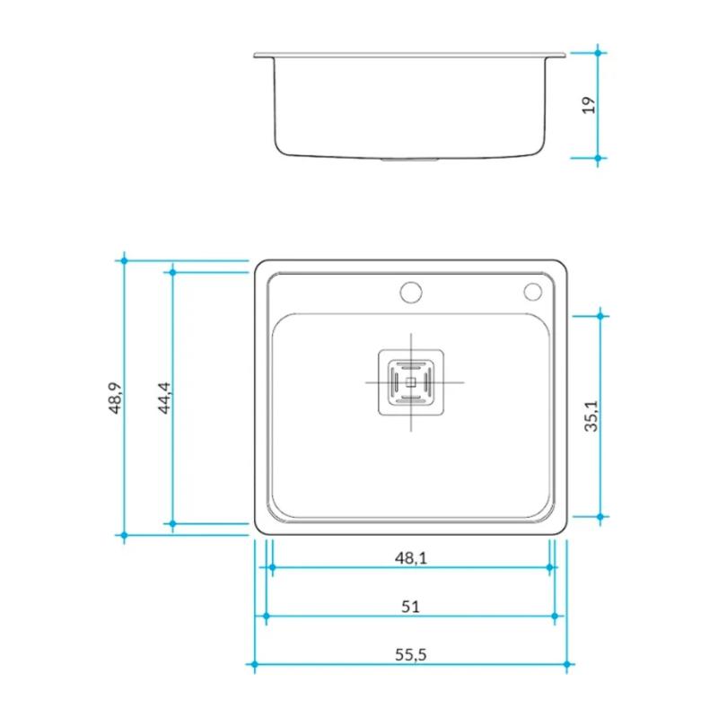 Bacha Simple Cocina Johnson Luxor Quadra Mini Q55 AD