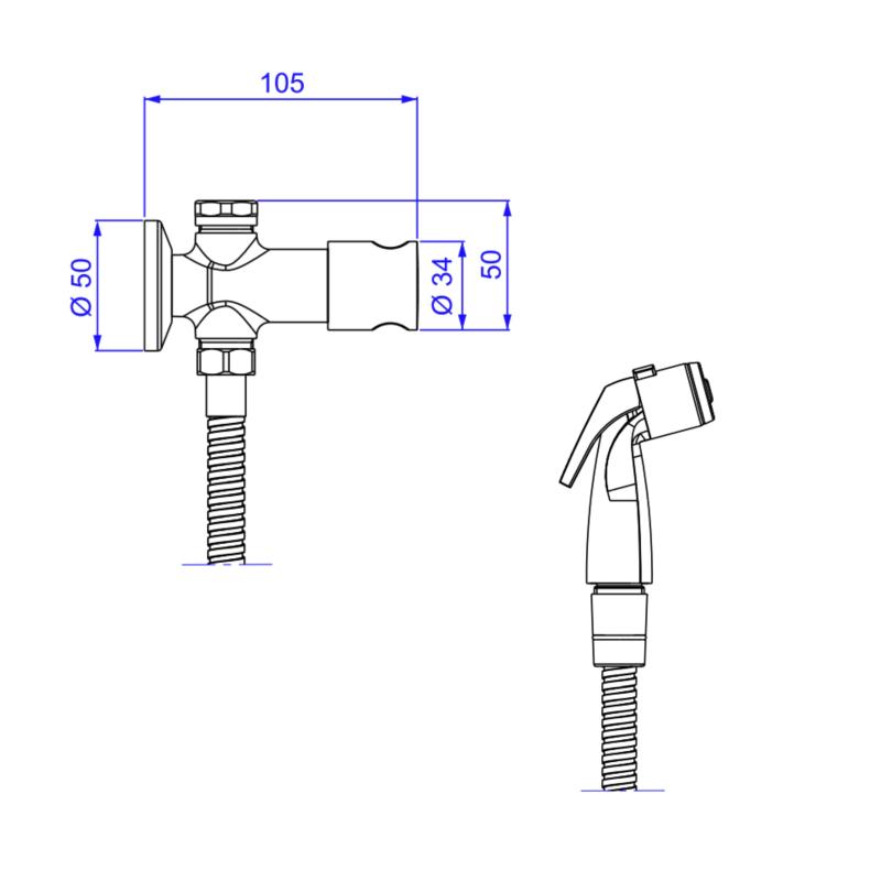 Ducha Manual Para Bidet Redonda Aqualaf 53010