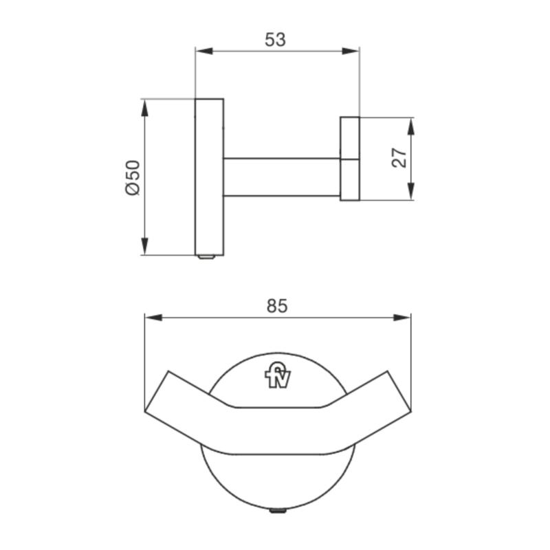 Percha Accesorio Baño Fv Triades 0166/C3 Cromo