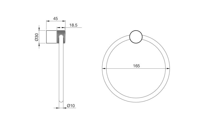 Toallero Aro Peirano Fabric Cromo 17020C