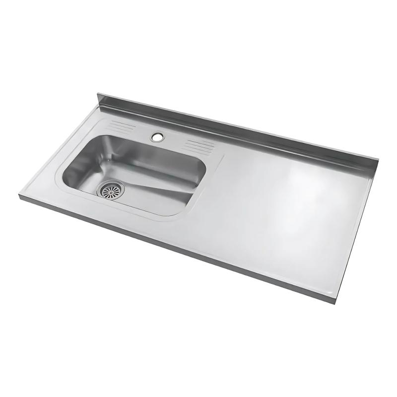 Mesada Cocina AISI 304 De 140cm Con Bacha Z52 Lado Izquierdo Johnson