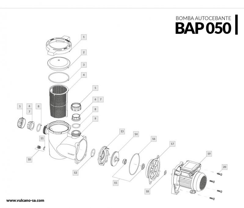 Bomba autocebante BAP 050 Vulcano Cód 106121