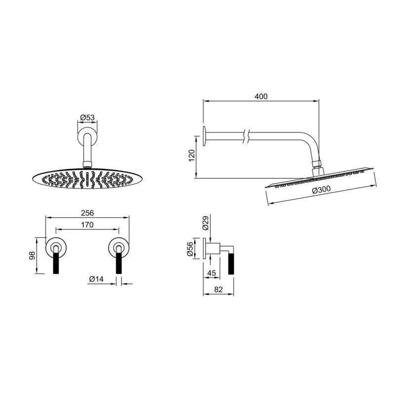 Grifería Ducha Sin Transferencia Peirano Beat Nickel 81-201NI