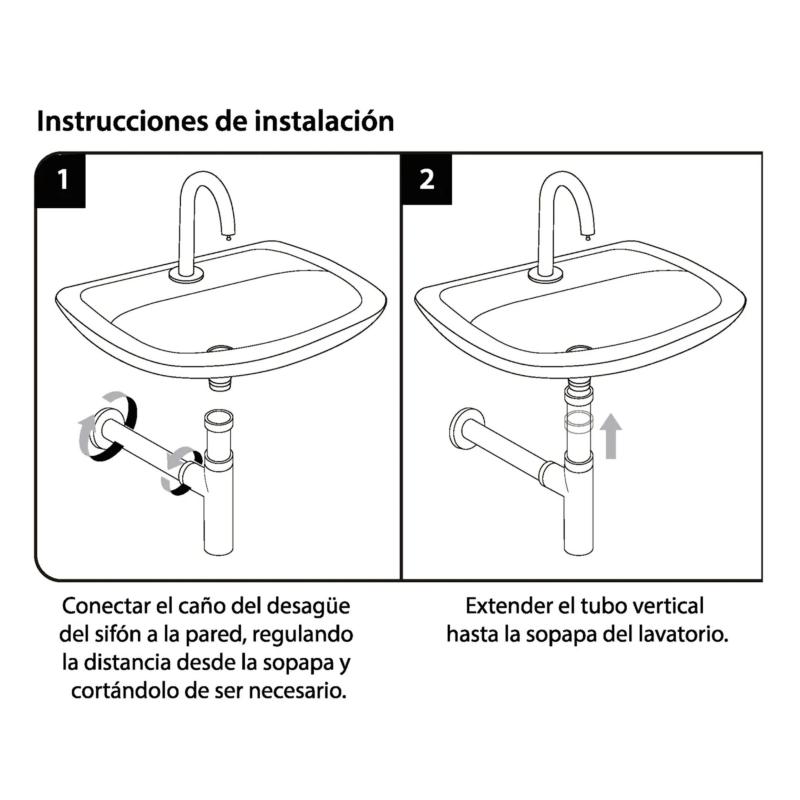 Sifón Desagüe Extensible Para Lavatorio Ideal Cromo (1616)