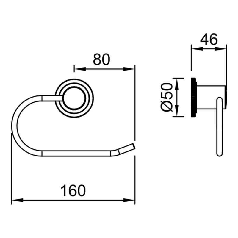 Porta Rollo Baño Peirano Pulse Dark Gold 20040DG
