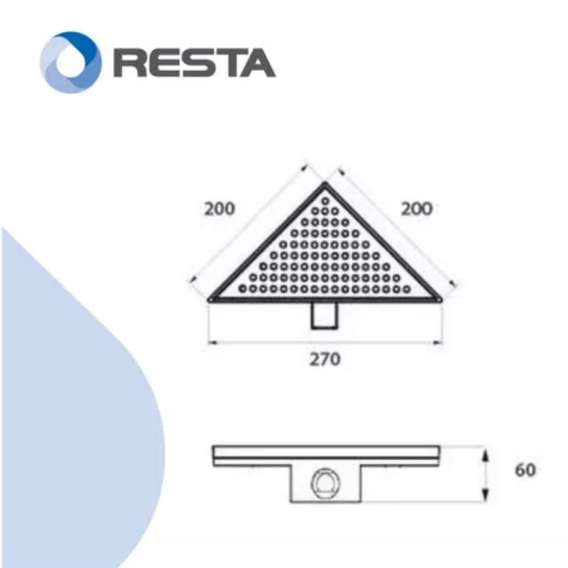 Desagüe Rejilla Triangular Ideal Acero Inoxidable Cód 12045