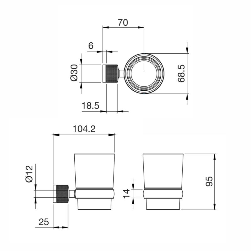 Porta Vaso Y Cepillo Peirano Beat Níquel Pulido 18060