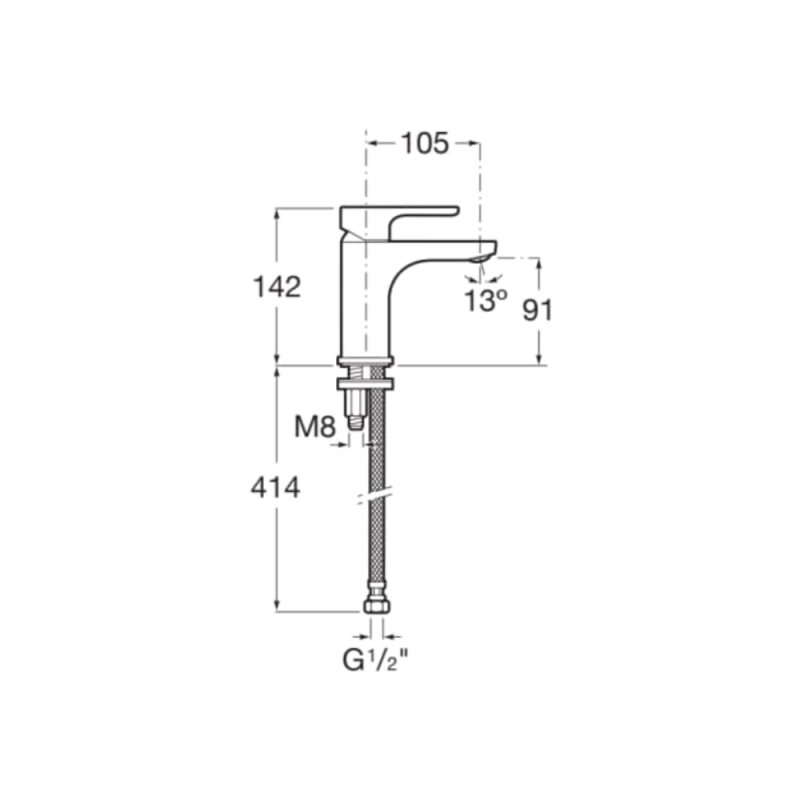 Grifería Lavatorio Bajo Canilla Monocomando Cromo Roca L20 A5A3K09C0L