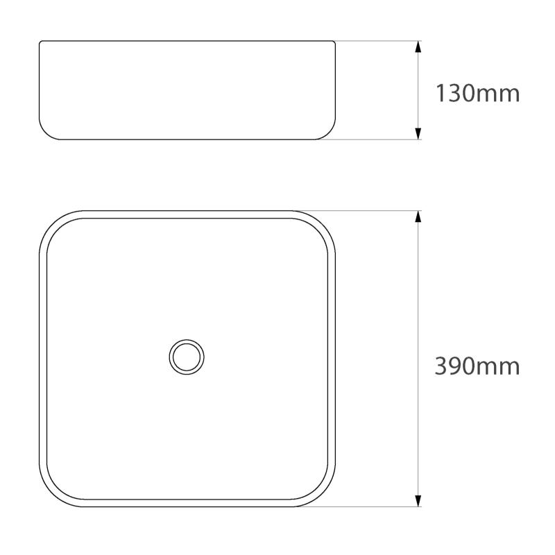 Bacha Cuadrada De Apoyo Ideal Kae 10094 Gris Mate