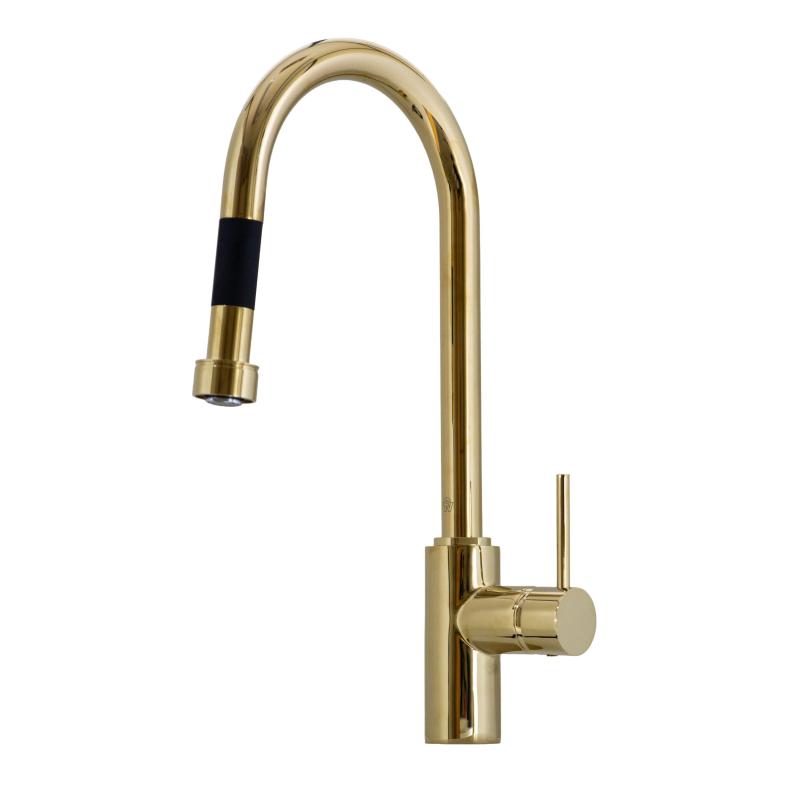 Grifería Cocina Monocomando Fv Augusta Pro 0412/96P Polished Brass