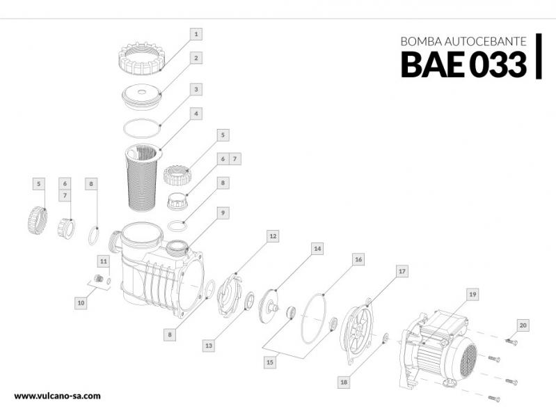 Bomba autocebante BAE 033 Vulcano Cód 106009