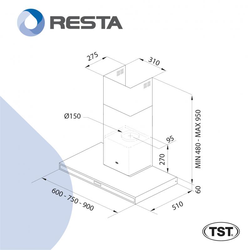 Extractor Campana Cocina Acero Inoxidable Tst Colhue 90 Cm