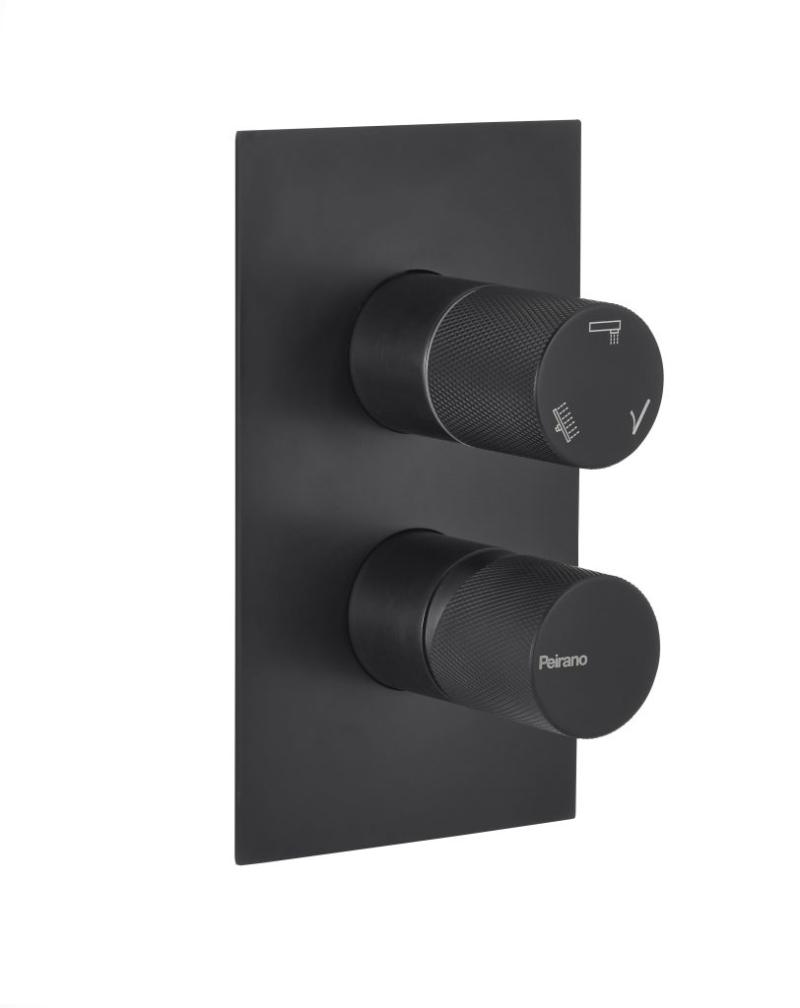 Ducha de Embutir Monocomando 3 funciones Peirano Fabric Black 80-200N