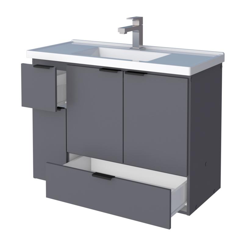 Vanitory Mueble Para Baño Colgante Cozimax Orquidea 80 Gris