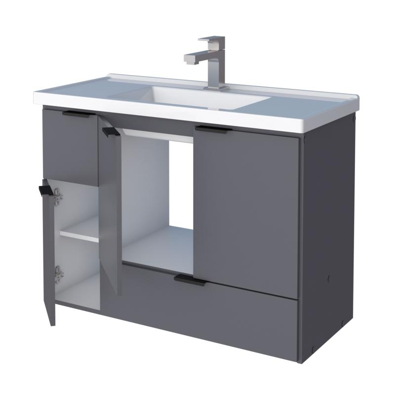 Vanitory Mueble Para Baño Colgante Cozimax Orquidea 80 Gris