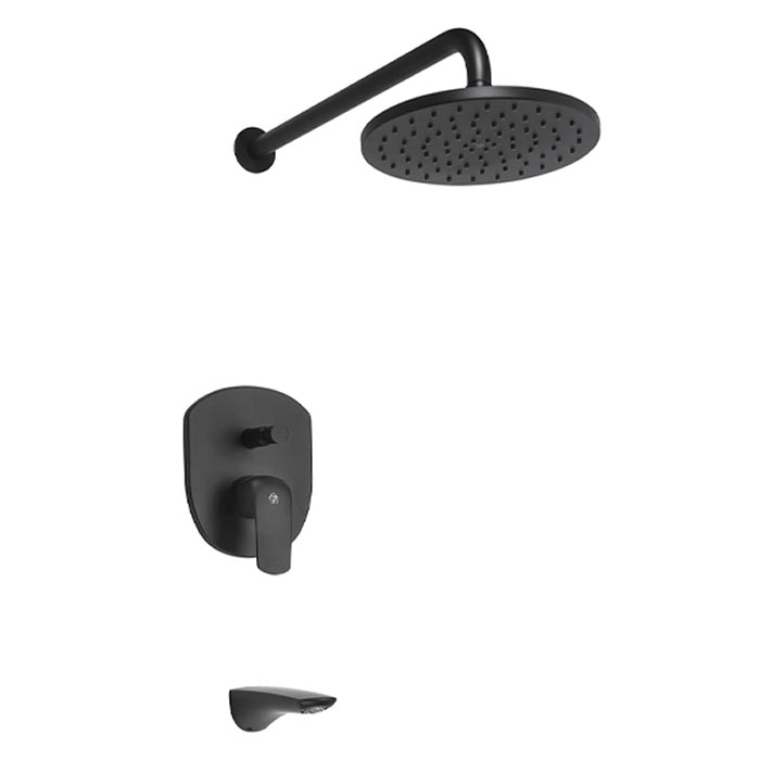 Grifería Monocomando Ducha Con Transferencia Fv Epuyen 0106/L2 Ng Negro Mate