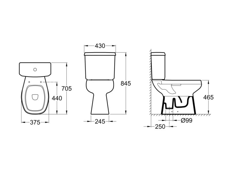 Kit Inodoro Largo para movilidad reducida Roca Monaco Confort Blanco